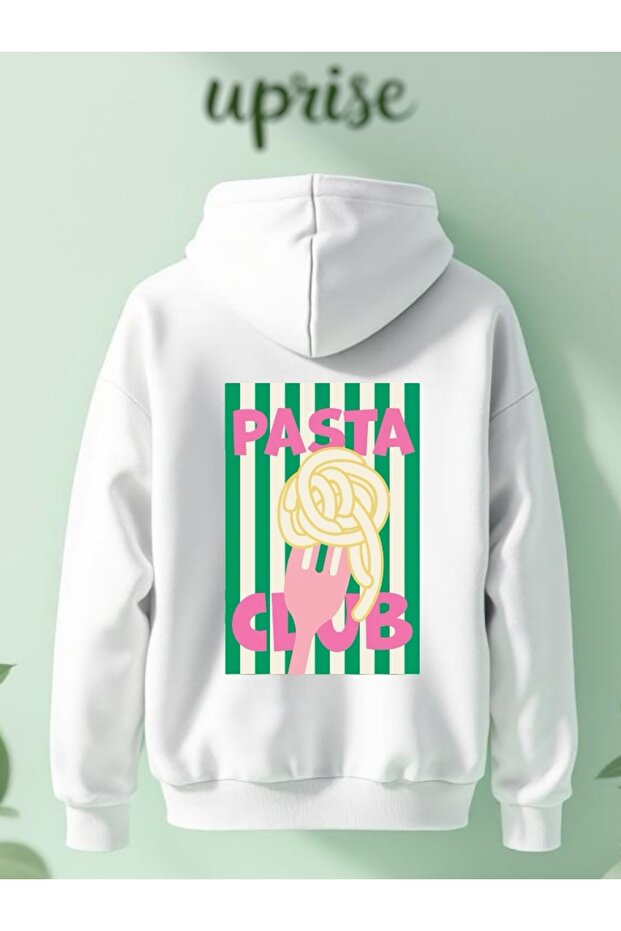 سويت شيرت قطني كبير الحجم مطبوع عليه Pasta Club بثلاث خيوط