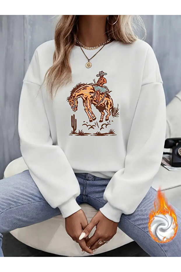 Premium Oversize Cut Long Sleeve Printed Sweatshirt
