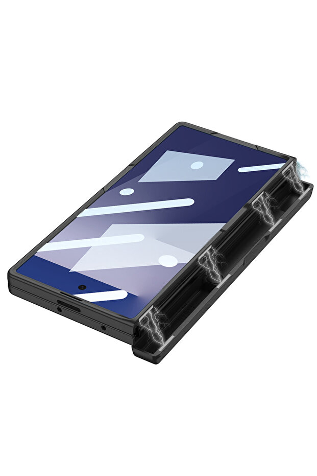 Samsung Galaxy Z Fold 7 Case with Magnetic Front Frame and Strong Metallic Stand with Hand Band Support - 4