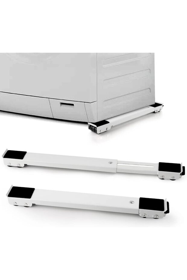 New Heavy Duty Base Appliance Rollers Pair Upgrade Move Tools Adjustable Expandable for Washer and D - 1