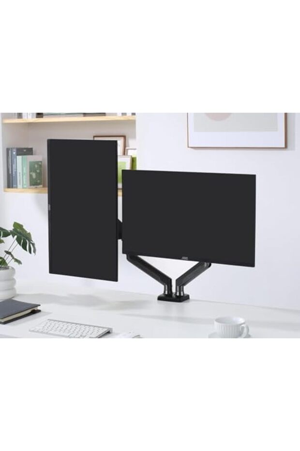 New Dual Monitor Stand - Fully Adjustable Rotating Monitor Arm with C Clamp, Grommet Base for 13 to - 6
