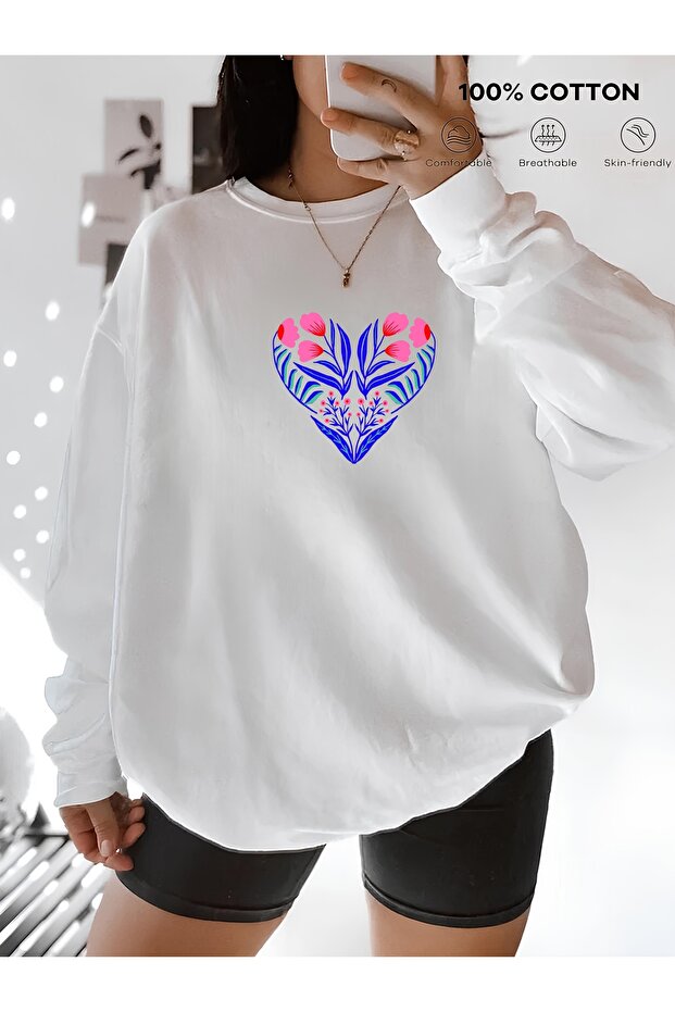 Premium Oversize Cut Long Sleeve Printed Sweatshirt