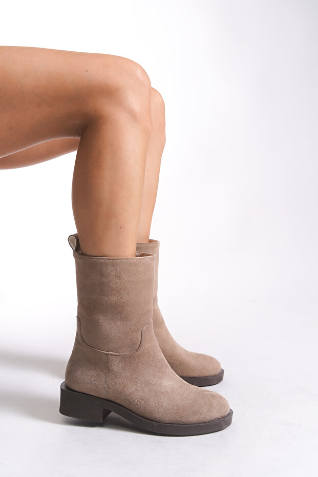 Elalynth Women's Short Boots 00128835 Mink Suede