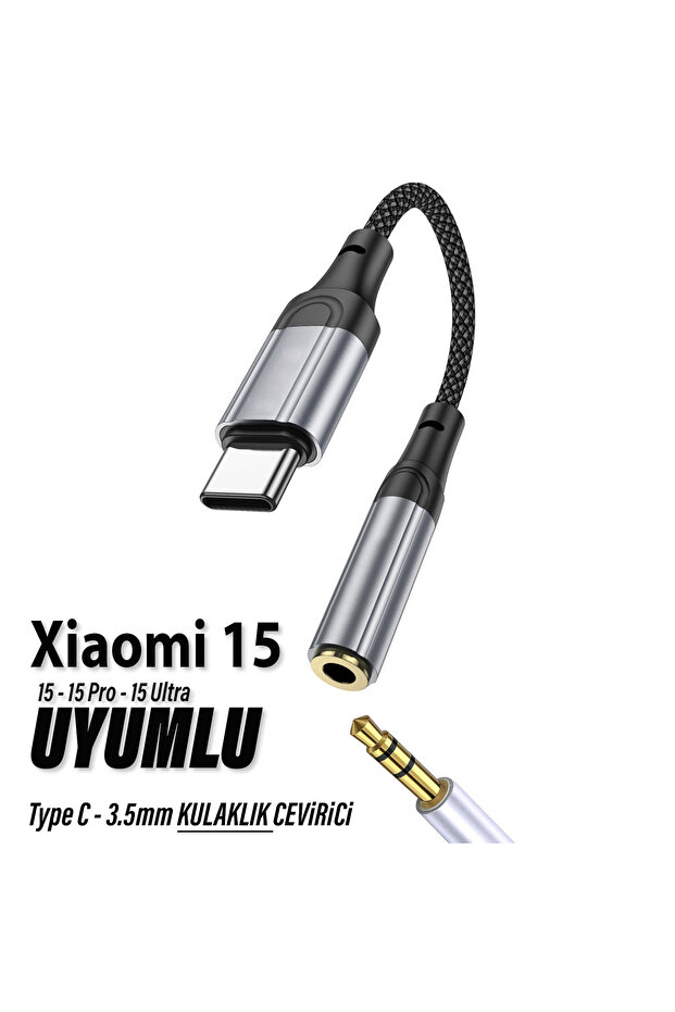 محول AUX من النوع C لسماعات الرأس متوافق مع هاتف Xiaomi15Ultra