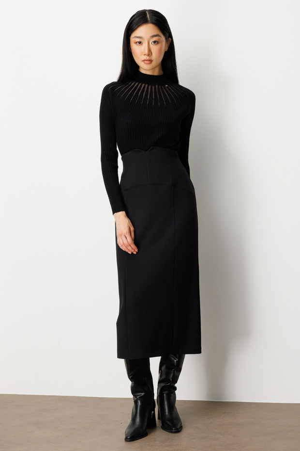 Yırtmaçlı Parçalı Etek - 2