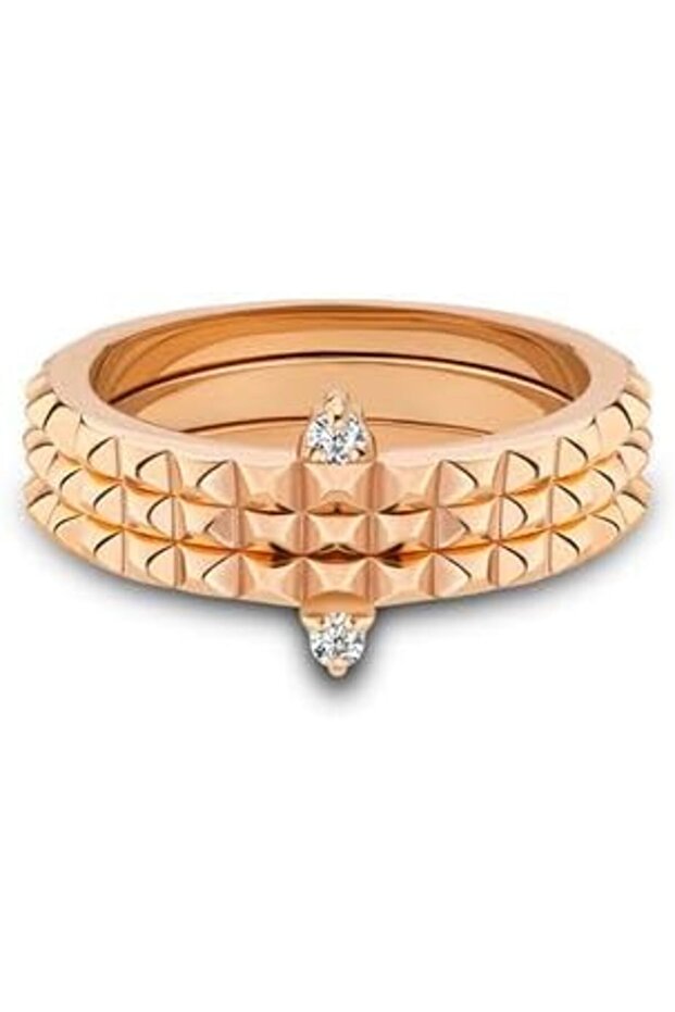 Ulua Rose Gold Ring with Crystals for Women 52MM