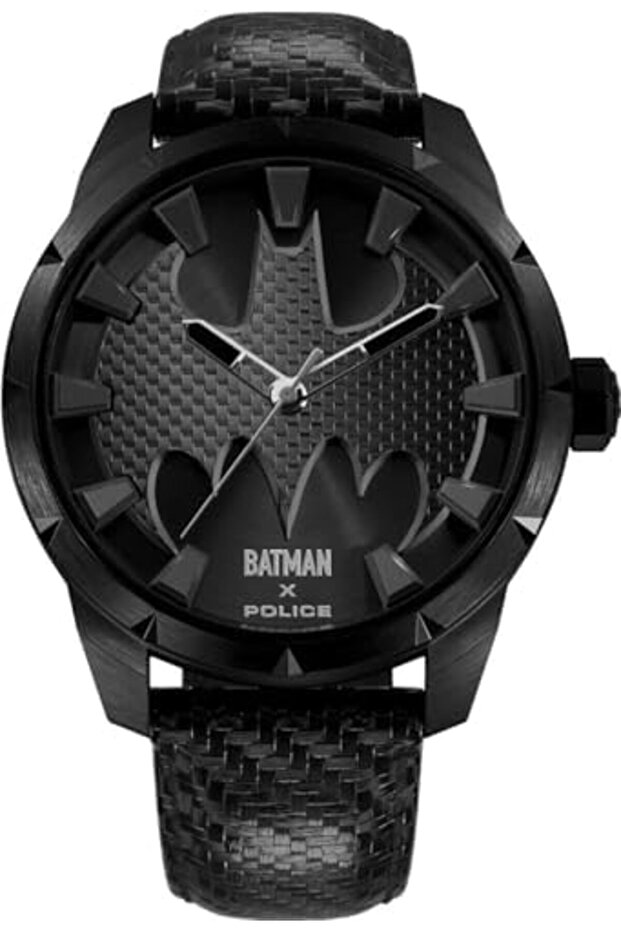 The Bat 45mm Men's Analog Black Dial with Black/Yellow Silicon