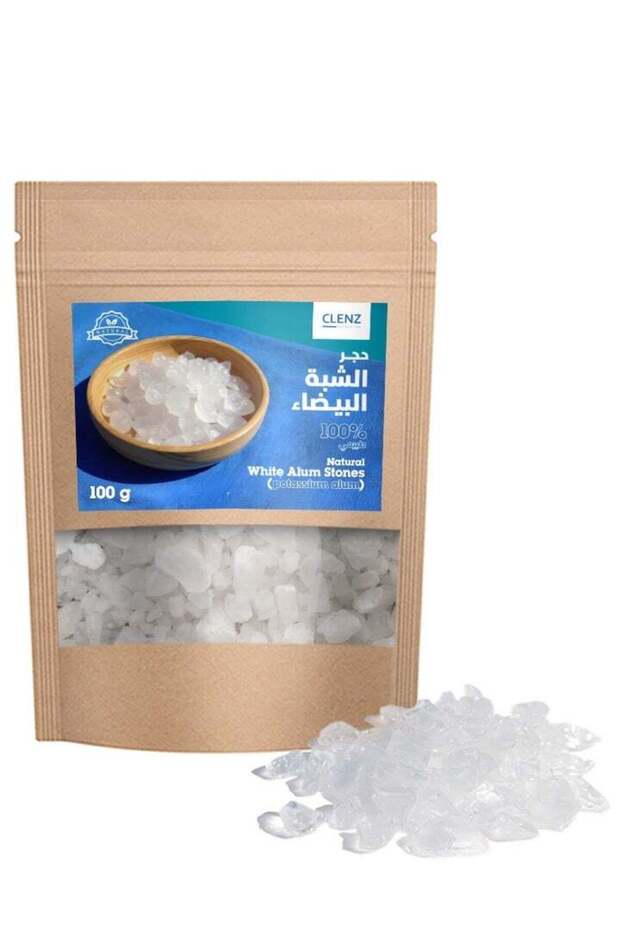 أحجار الشبة البيضاء الطبيعية والنقية 100% - 100 جرام