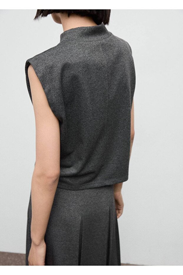 Yüksek yakalı bluz - 4