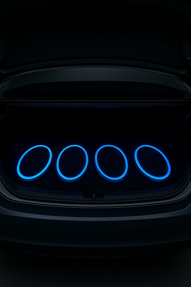 Oval Midrange Kapağı Neon Işıklı Rgb Rf Kumandalı 2 Takım 4 Adet - 5