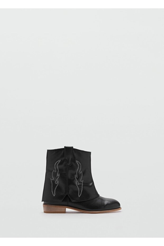 İşlemeli deri bot - 2