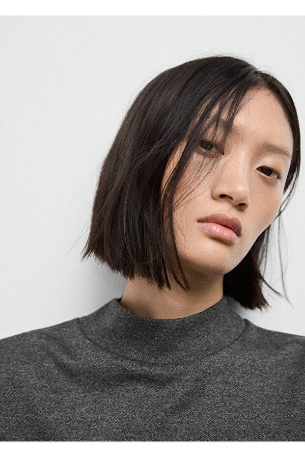 Yüksek yakalı bluz - 6