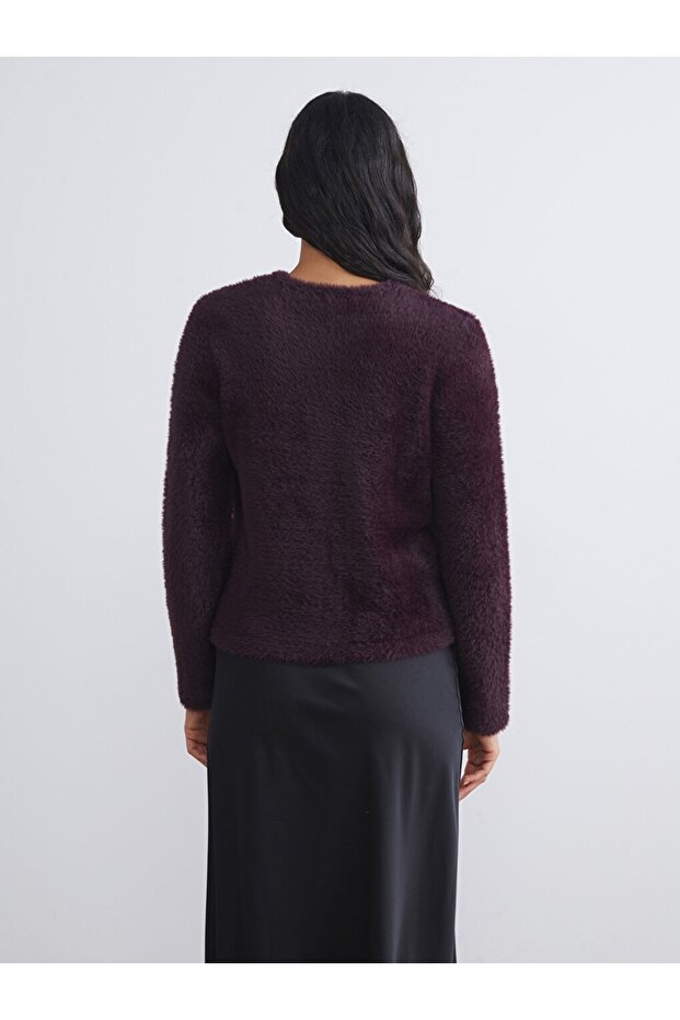 LCW Modest YENİ SEZON Bisiklet Yaka Kadın Triko Hırka - 3