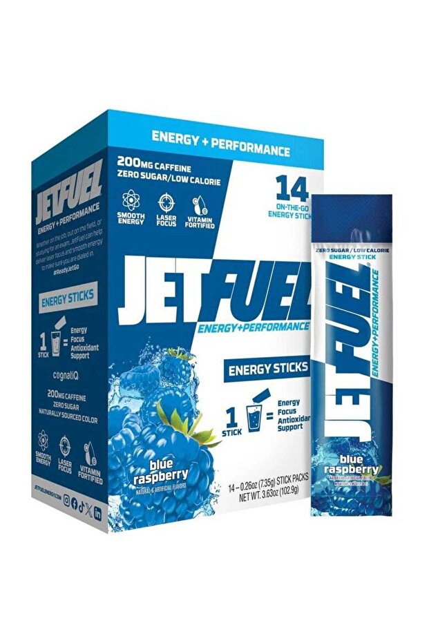 GAT, JetFuel, Energy + Performance, Energy Sticks, Blue Raspberry, 14 Stick Packs