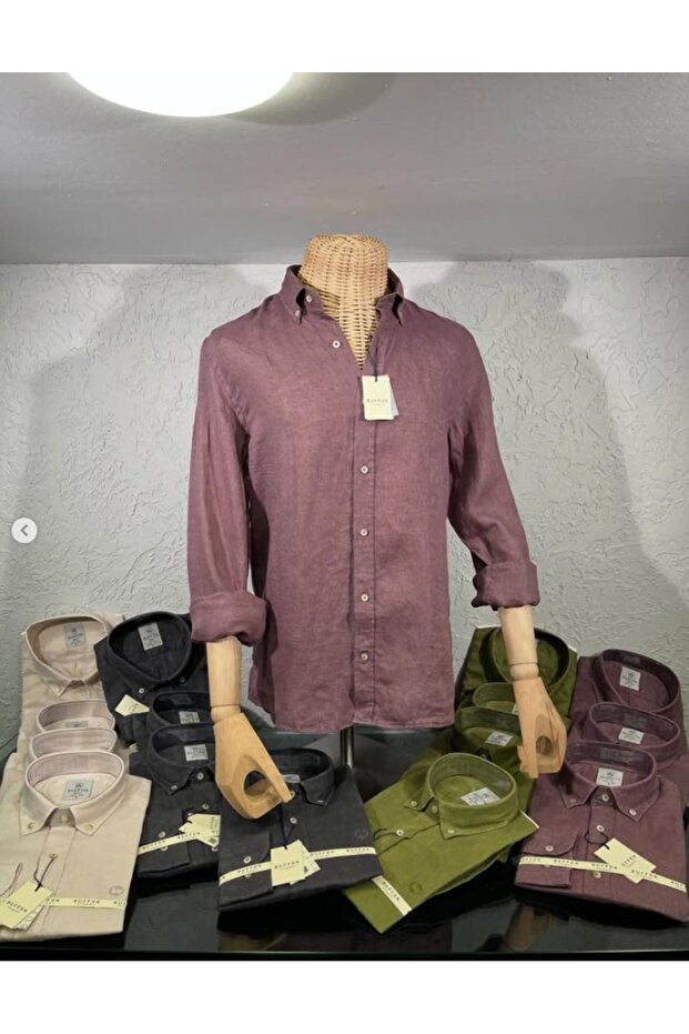 %100 ham keten gömlek - 1