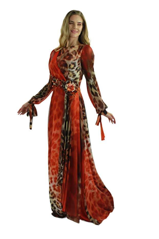 Rochie lunga orange Seeline - 2