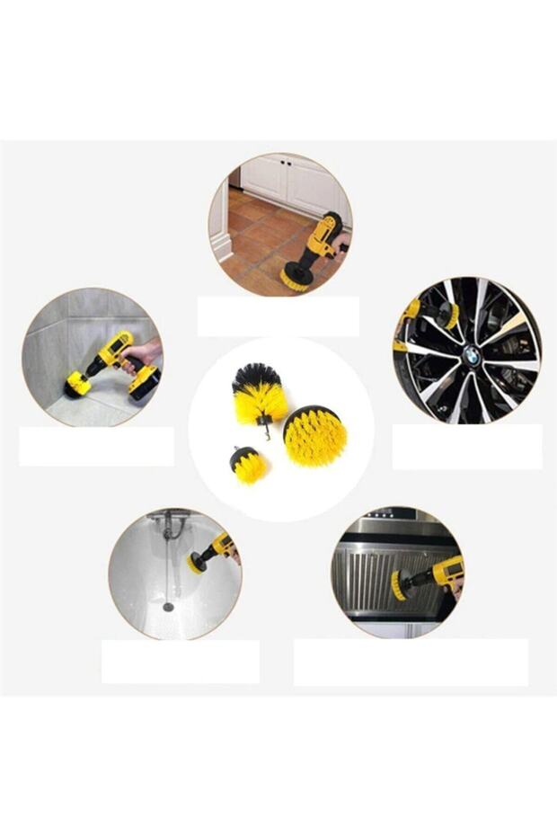 Multi-Purpose Cleaning Brush Set of 3, Practical and Versatile Cleaning Kit for Drill Attachment - 5