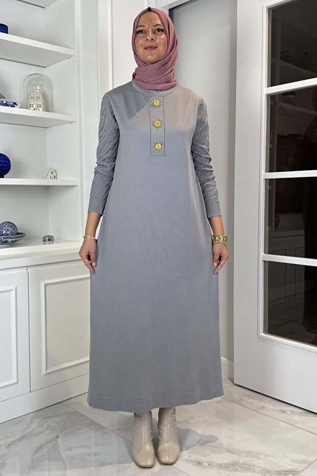 Güneş Knitwear Dress Gray