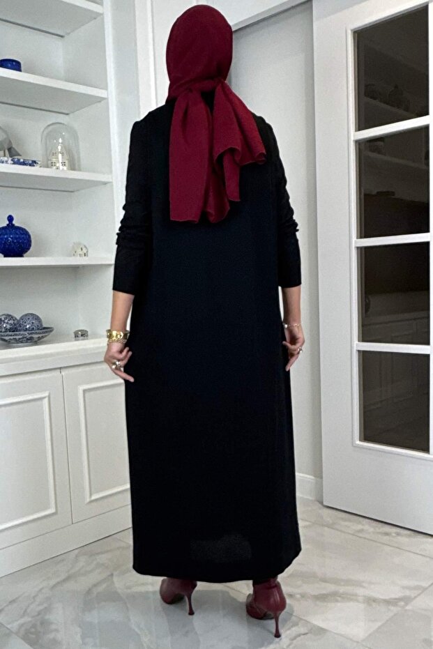 Güneş Triko Elbise Siyah - 5