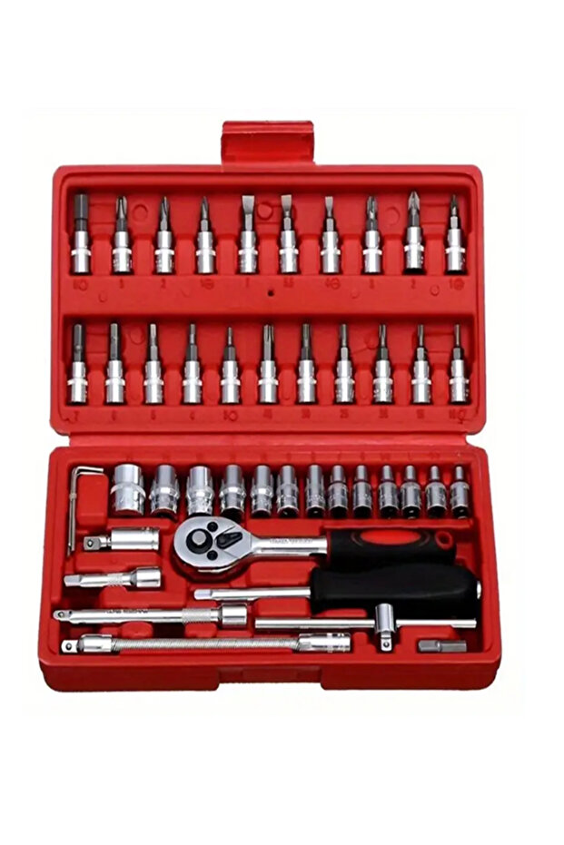 Cr-v Max 1/4 Cırcırlı 46 Parça Lokma Anahtar Takımı Bits Uç Seti Tam Set Germany - 1