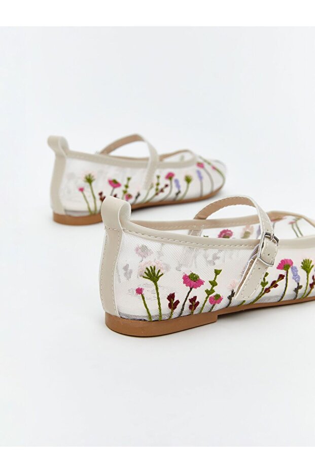 LCW STEPS Çiçekli Kız Çocuk Babet - 5