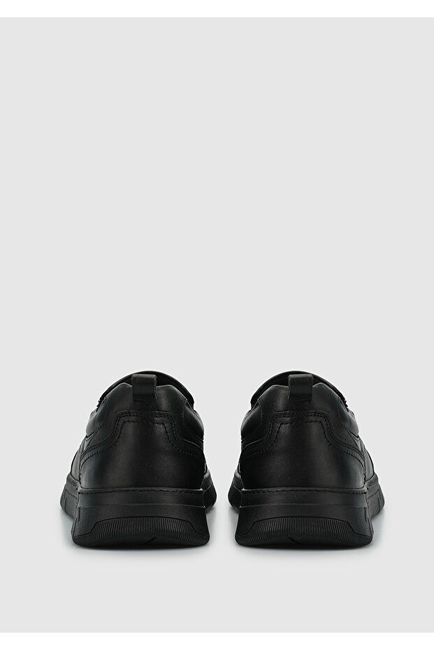 Siyah Deri Erkek Sneaker - 4