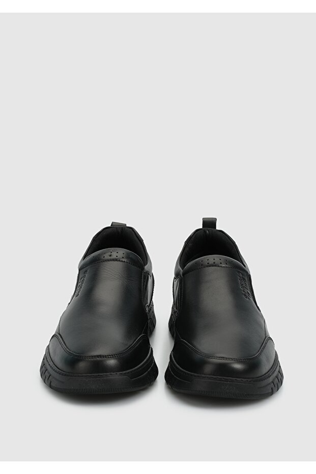 Siyah Deri Erkek Sneaker - 3