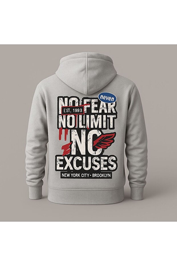 Graphic Text Printed Hooded Sweatshirt – Unisex Casual Fashion