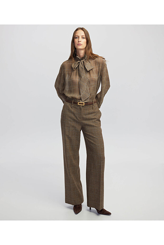 Plaid Pattern Trousers - 1