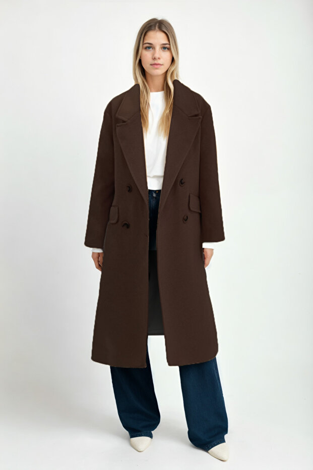 Off Shoulder Long Coat - 1