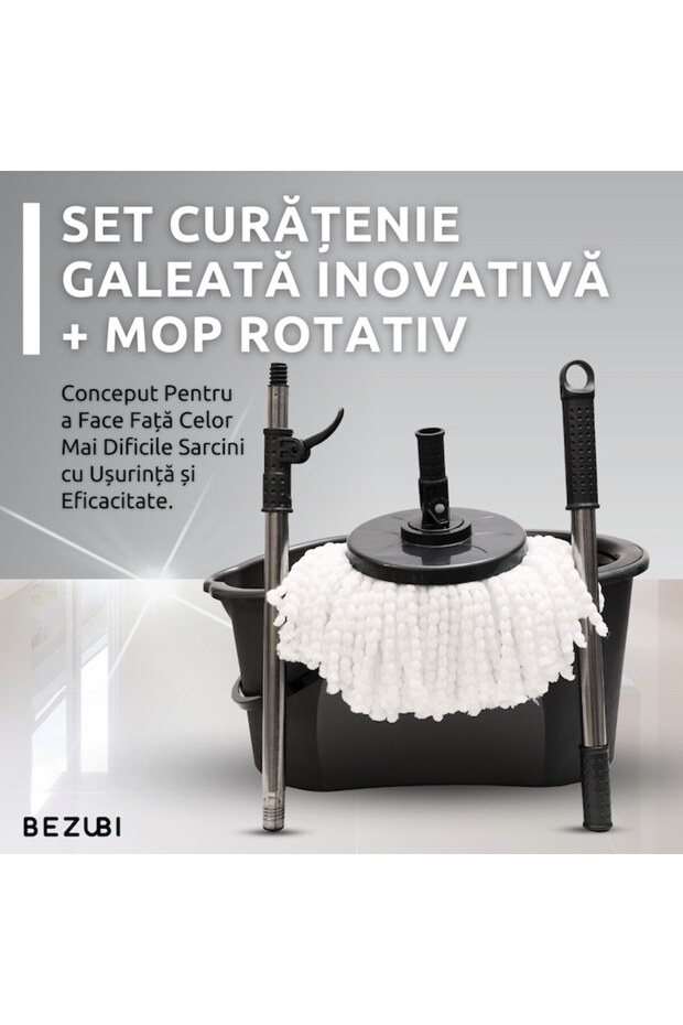 Flora Complete Cleaning Set, 360-Degree Rotating Mop with Centrifugal Bucket, 16L - 3