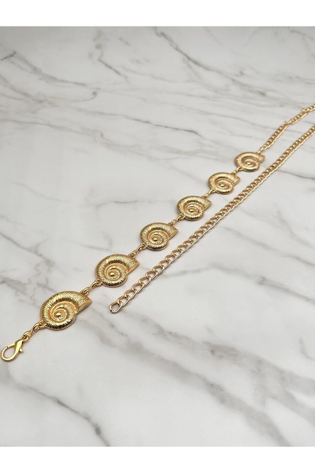 Snail Buckle Chain Belt Women's Belt Dress Belt Body Belt Waist Belt