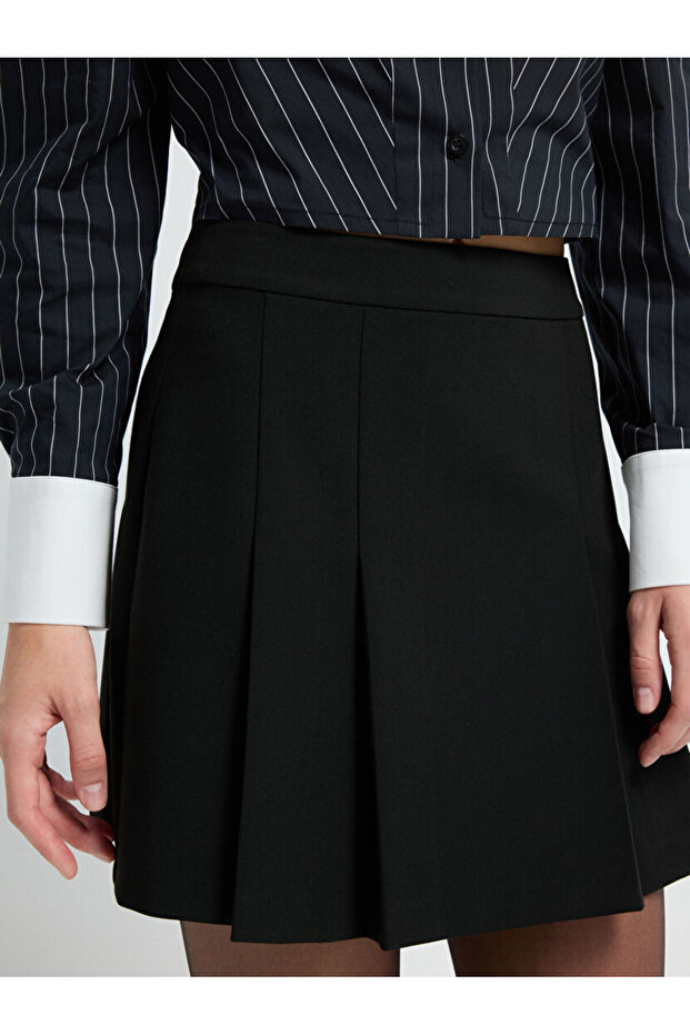 Pileli Mini Etek - 4