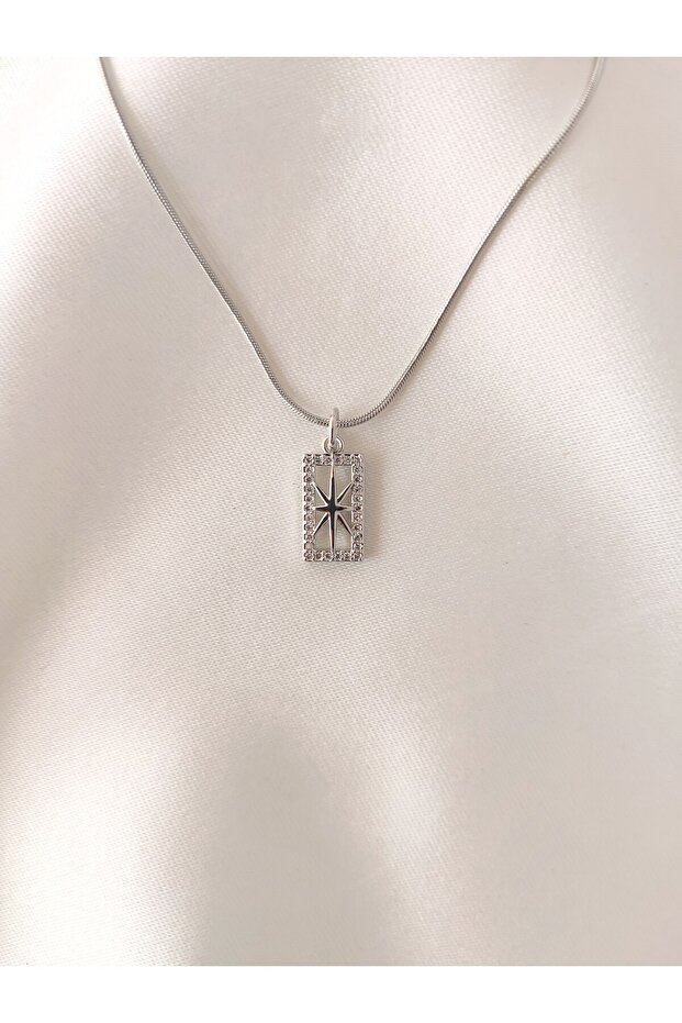 Women's Steel Minimal Pole Star Model Necklace