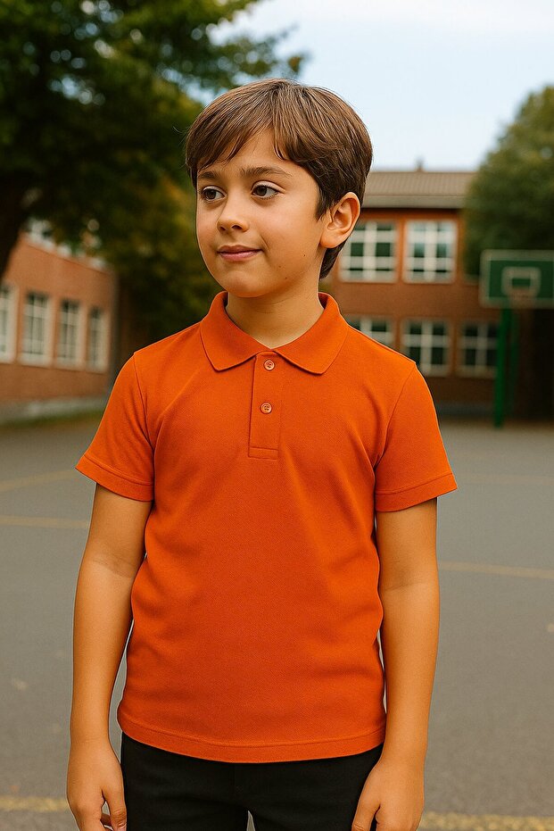 School Uniform Polo Neck T-Shirt - All-Day Comfort - Breathable Fabric, Durable and Comfortable - Short Sleeve