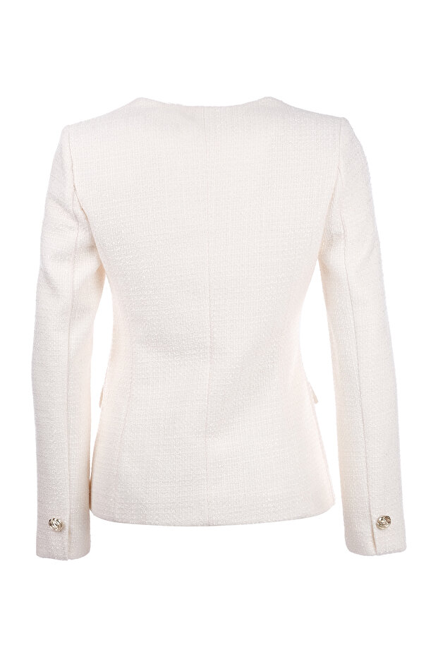 سترة تويد مع جيب للغطاء - 4