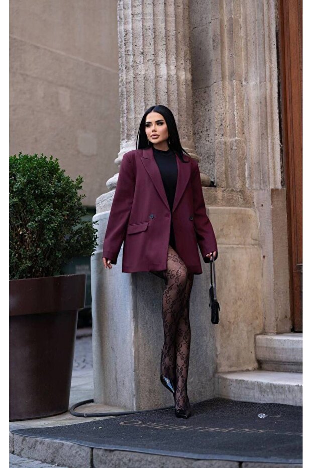 Women's Polyviscos Woven Two Button Blazer Jacket