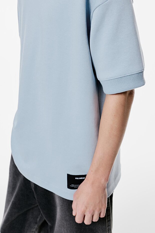 Kısa kollu interlok sweatshirt - 4