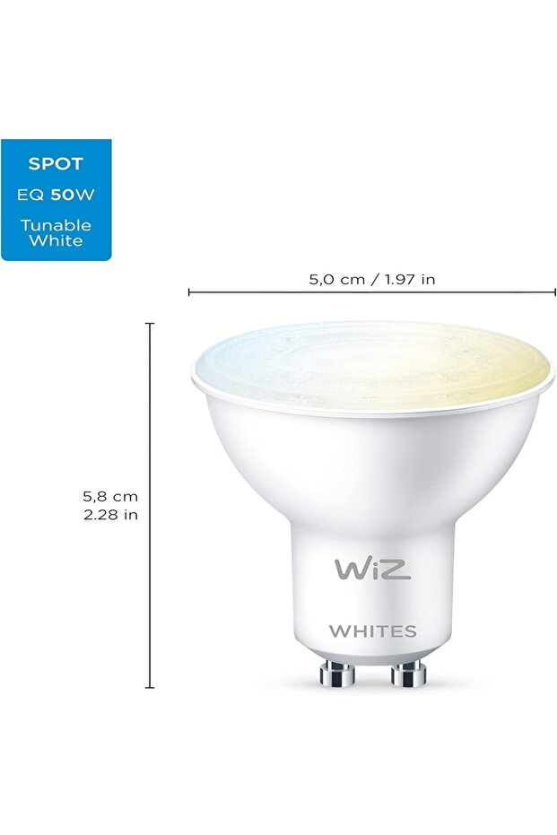 Smart Wi-Fi BLE Spot Bulb, 50W, TW1PF/6Adjustable White LED Bulb with App and Voice Control - 6