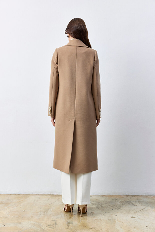 Uzun Camel Kaşe Kaban - 4