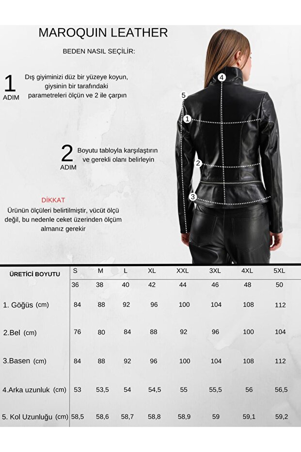 Maroquin Leather Adele Kadın Deri Ceket - 6