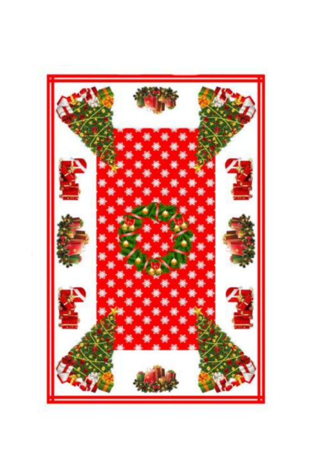 Yılbaşı Desenli Masa Örtüsü Noel Masa Örtüsü 160x220cm - 3