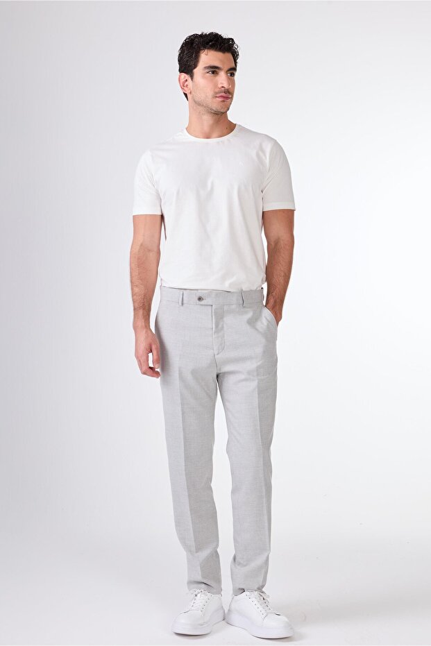 Men's Regular Fit Light Gray Trousers