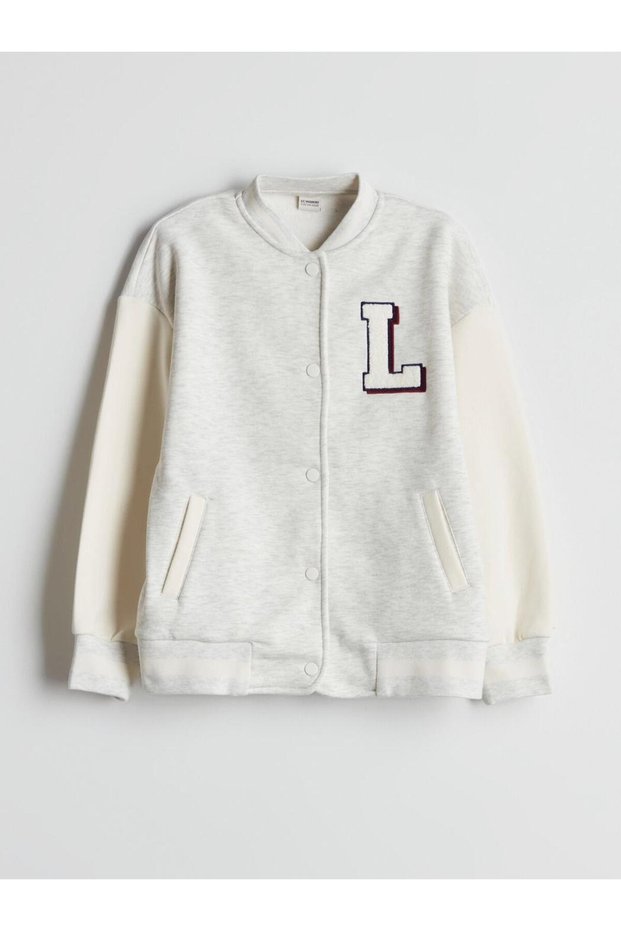 Lcw Kids Los Angeles Printed Girl's Varsity Jacket