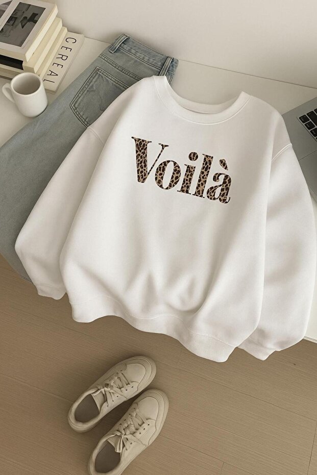 3-YARN VOİLA BASKILI UNISEX SWEATSHIRT