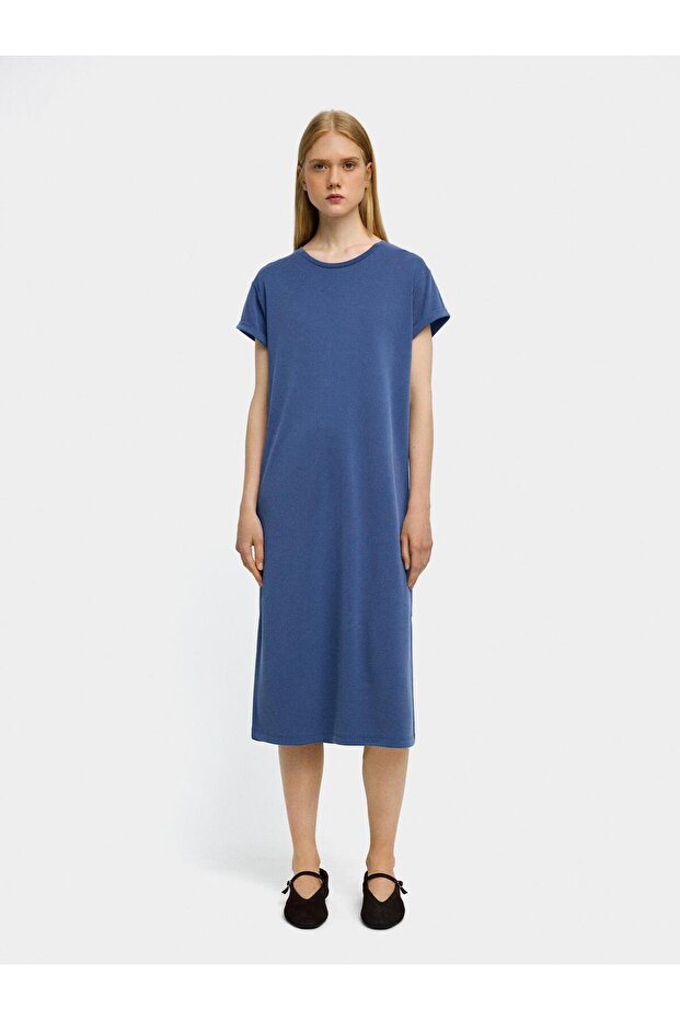 Düz Midi Elbise - 4