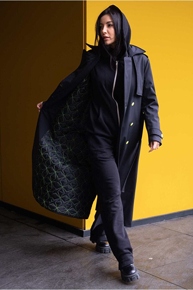 Palton Fluo - Negru - 1