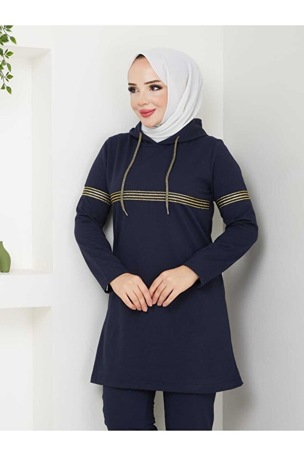 طقم بدلة رياضية مزدوجة مع شريط شيم - 2