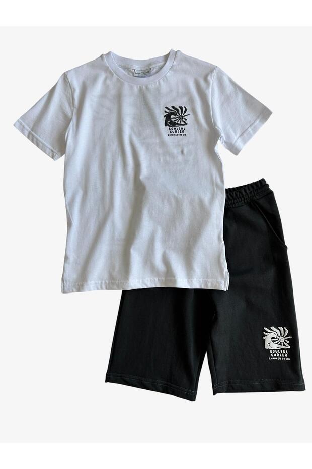 طقم أساسي مع شورت للأولاد - 1