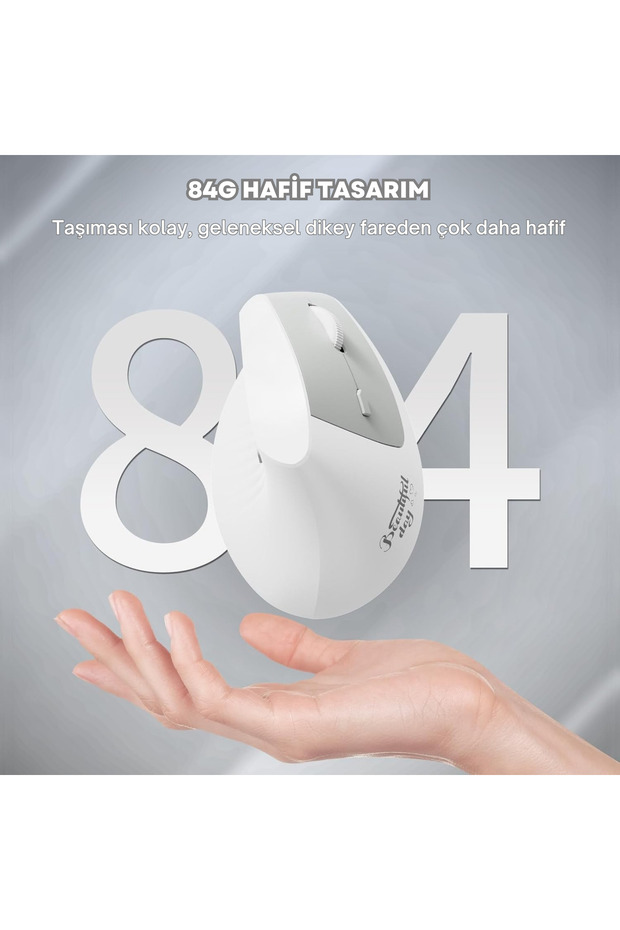 i300 Kablosuz Ergonomik Dikey Mouse- 84Gr-Sessiz Tıklama- 57° Açı-16.000 DPI - 7